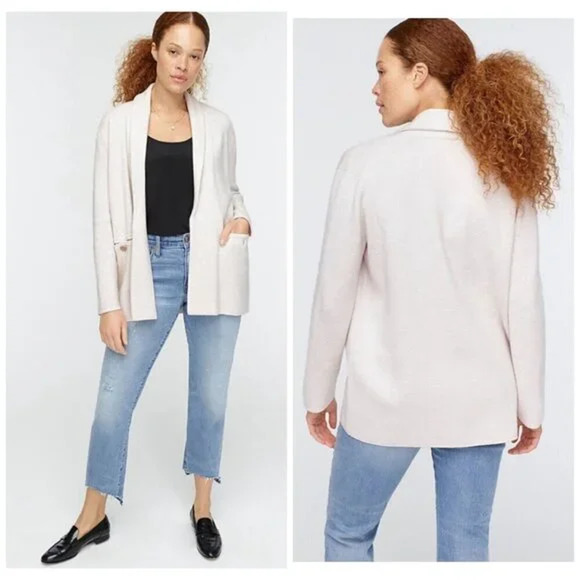 J.Crew Womens Camille Merino Wool Blend Sweater Blazer Jacket Women's Size Large - Picture 1 of 16